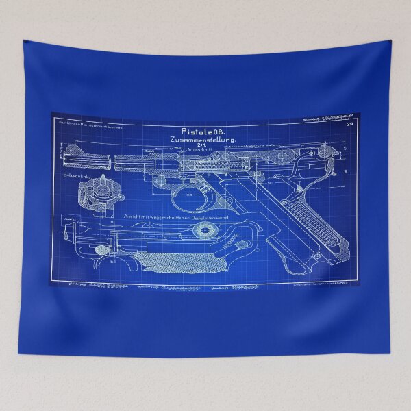 Item preview, Luger P08 - German Parabellum Technical Drawing designed and sold by niksy.