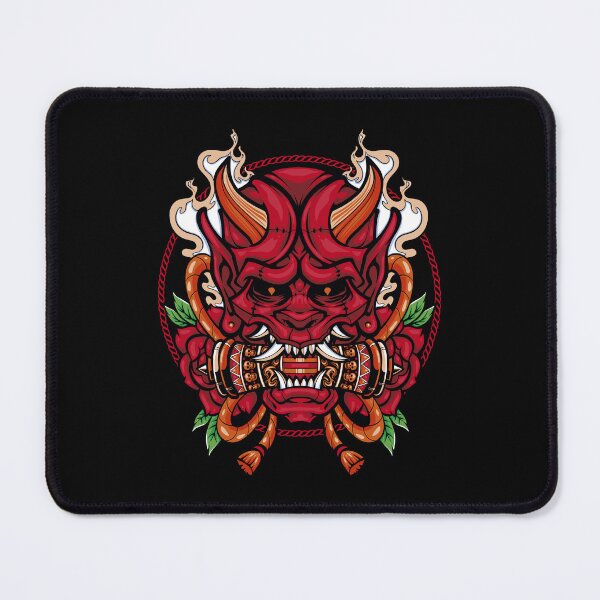 Item preview, Oni Demon Mask with Red Roses and Sacred Rope designed and sold by Ebrandts Design.
