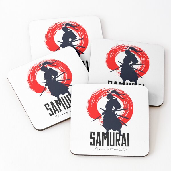 Item preview, Blade Ronin – Samurai Silhouette with Red Enso for Warrior Spirit & Japanese Aesthetic designed and sold by Raven Studios.