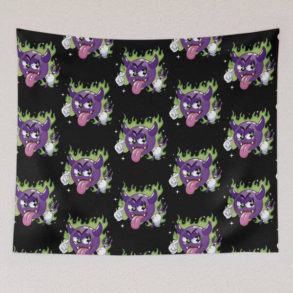 Item preview, Purple Devil Emoji Green Flame Streetwear Art designed and sold by Ebrandts Design.