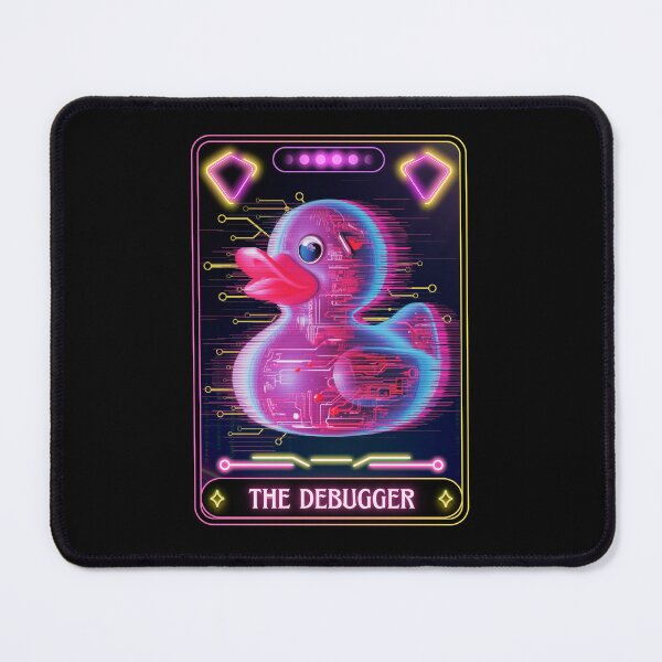 Item preview, The Debugger Tarot Card - Sci-Fi Rubber Duck Glitch Art designed and sold by JB-designstudio.