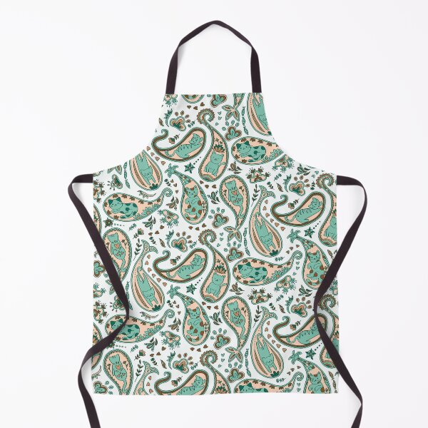 Item preview, Paisley cats emerald green designed and sold by pholiumsigma_design.