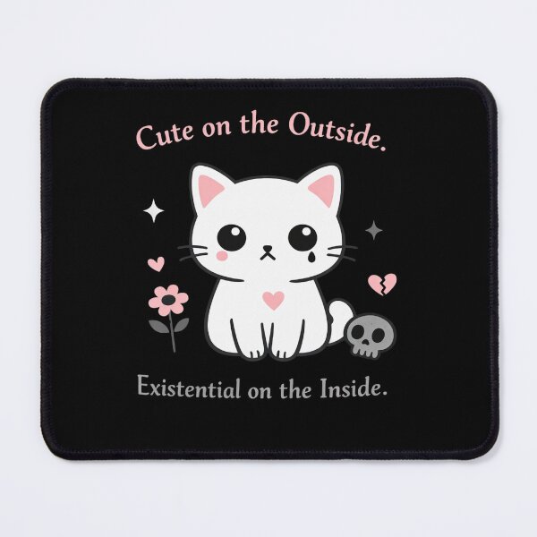 Item preview, Cute on the Outside, Existential on the Inside – Funny Aesthetic Cat Shirt designed and sold by Karlas-things.