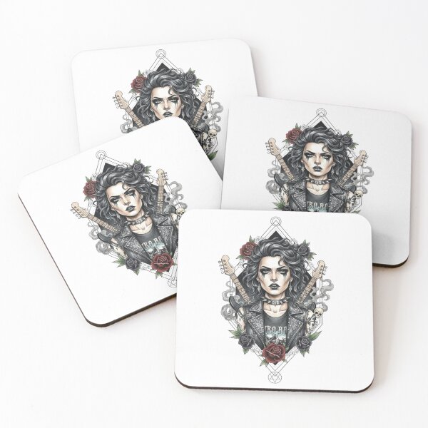 Item preview, Queen of Rock: Neo-Traditional Hard Rock Tattoo Portrait and Guitars designed and sold by CHRIST5000.