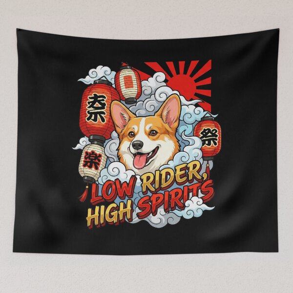 Item preview, Flying Corgi Low Rider High Spirits Japan Art designed and sold by Tong4130.