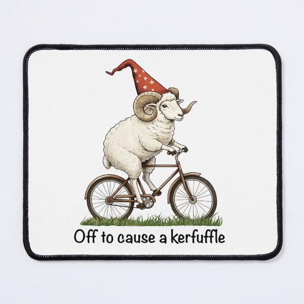 Item preview, Off to Cause a Kerfuffle Ram Illustration | Funny Animal Art designed and sold by Senkov.