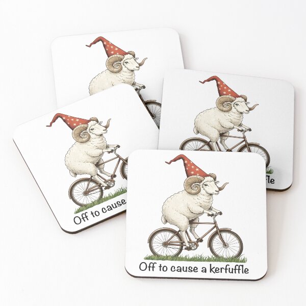 Item preview, Off to Cause a Kerfuffle Ram Illustration | Funny Animal Art designed and sold by Senkov.