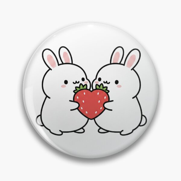 Artikelvorschau, Minimalistische Kawaii-Hasen mit Erdbeeren entworfen und verkauft von DisignByPrince.