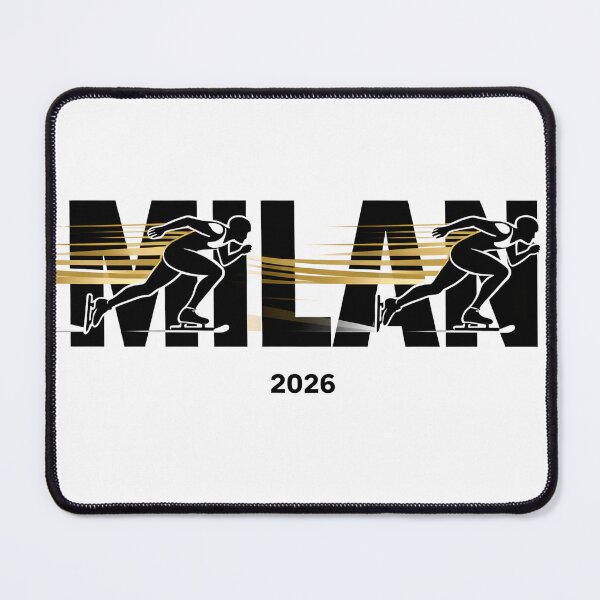 Item preview, Milan 2026 Speed Skating Gold Motion Design | Winter Sports Olympic Style Art designed and sold by VelvetSkyStudio.