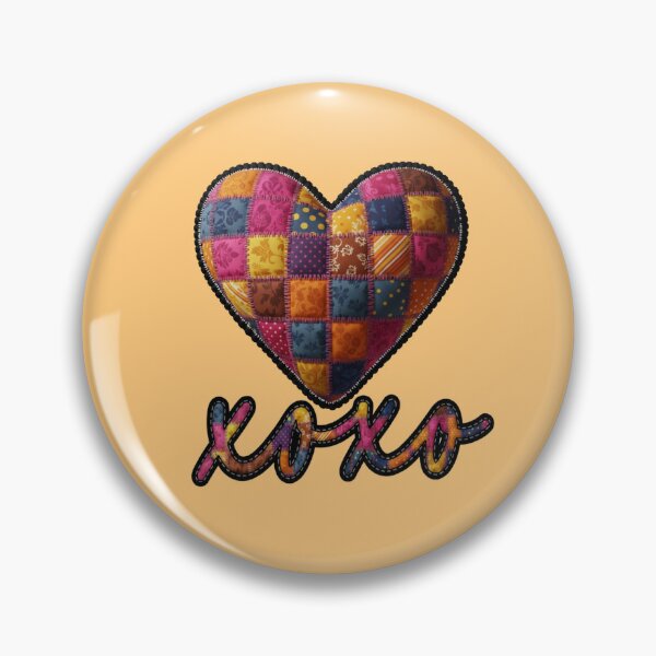 Item preview, XOXO Patchwork Heart - Valentines Day Stitched Aesthetic designed and sold by Italian Ink Studio.