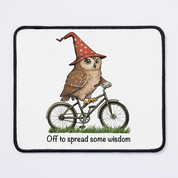 Item preview, Wise Owl on Bicycle – Off to Spread Some Wisdom Illustration designed and sold by Senkov.