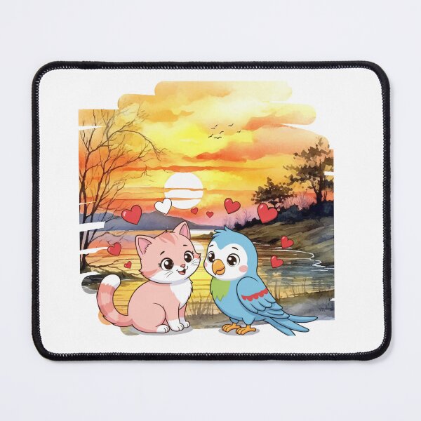 Aperçu de l'œuvre Rencontre amoureuse au coucher du soleil créée et vendue par Print a dream.