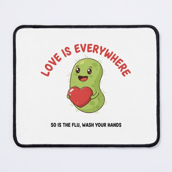 Item preview, Love Is Everywhere So Is the Flu – Funny Germ Illustration Wash Your Hands designed and sold by LaurannaDesign.