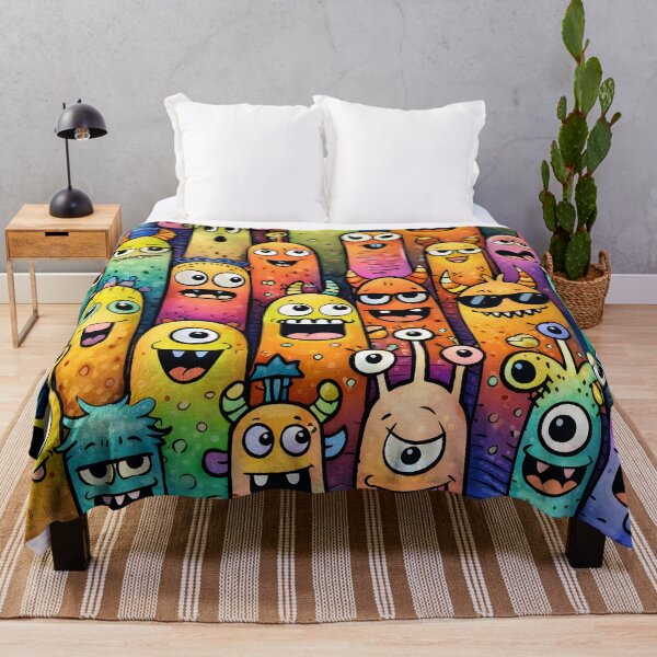 Item preview, Colorful Cute Monster Crowd Illustration designed and sold by Sepinik.