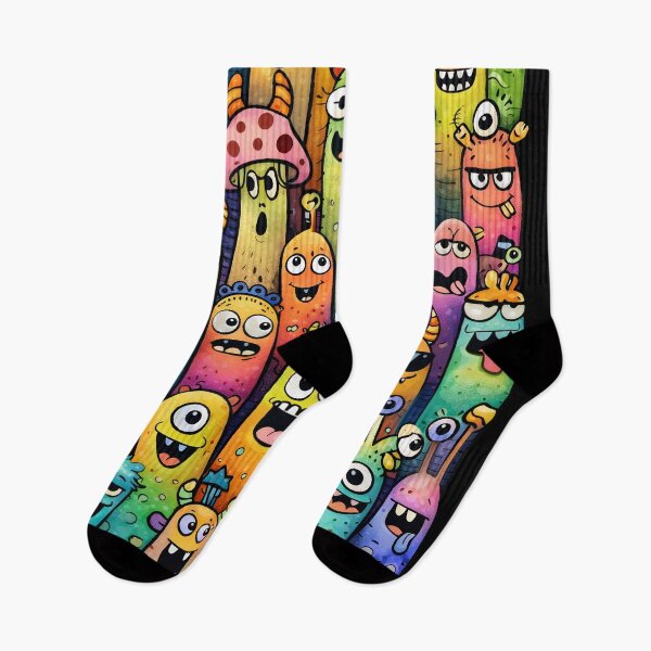 Item preview, Colorful Cute Monster Crowd Illustration designed and sold by Sepinik.