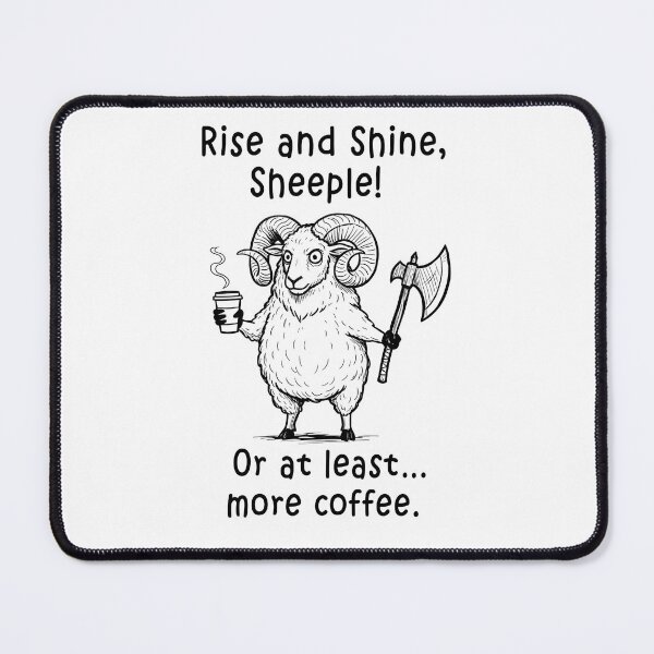 Item preview, Rise and Shine, Sheeple! Or at least… more coffee  designed and sold by Senkov.
