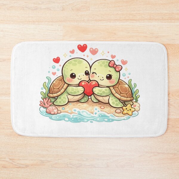 Item preview, Kawaii Sea Turtle Couple – Cute Valentine’s Day Ocean Love Art designed and sold by ThaiArtShop.