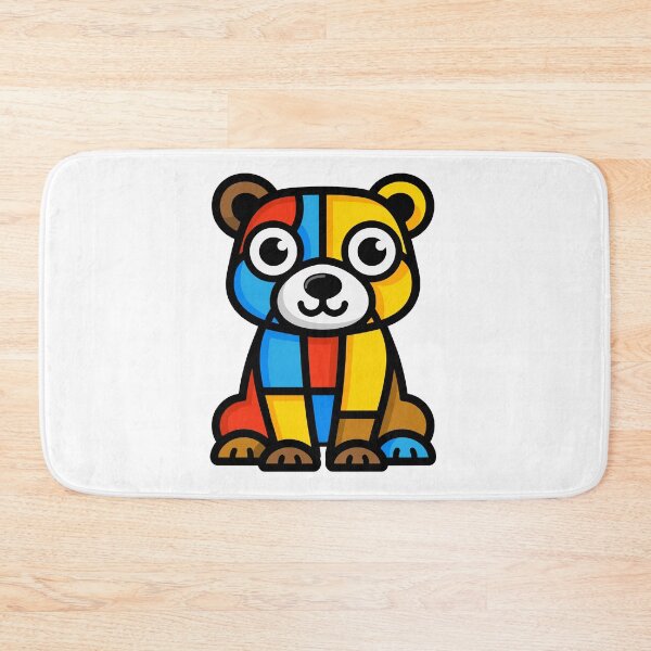 Item preview, Colourful illustration of a bear in a cubistic illustration style designed and sold by Stef Ringoot, cartoons and illustrations.