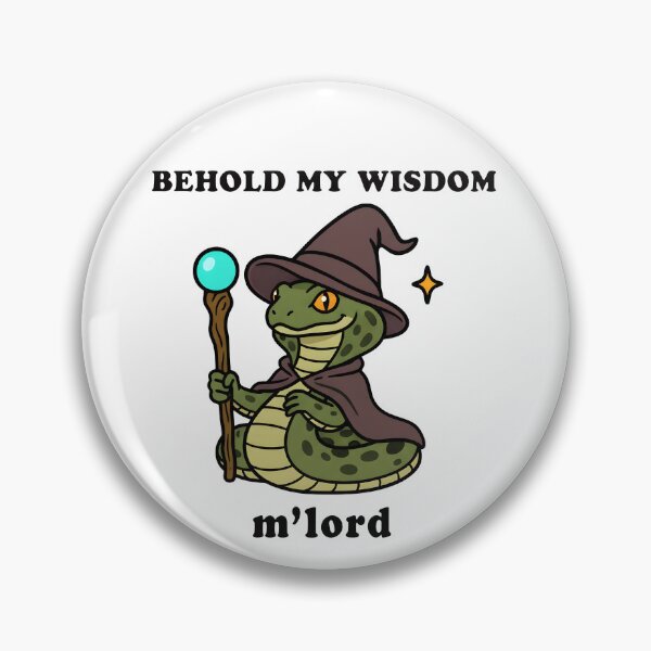 Item preview, Behold My Wisdom M’Lord – Funny Wizard Snake Fantasy Art designed and sold by Senkov.