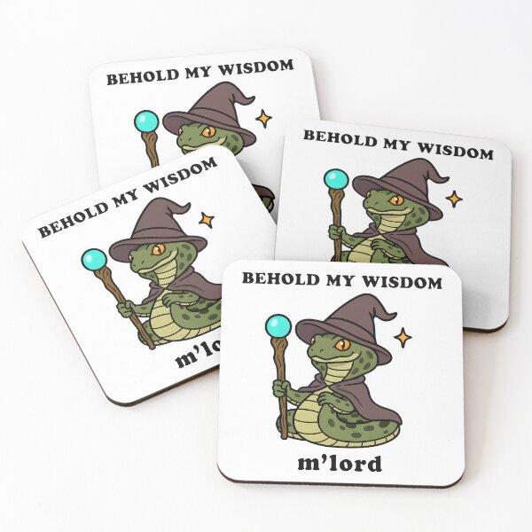 Item preview, Behold My Wisdom M’Lord – Funny Wizard Snake Fantasy Art designed and sold by Senkov.