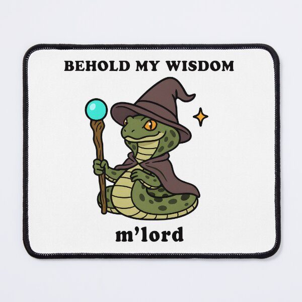 Item preview, Behold My Wisdom M’Lord – Funny Wizard Snake Fantasy Art designed and sold by Senkov.
