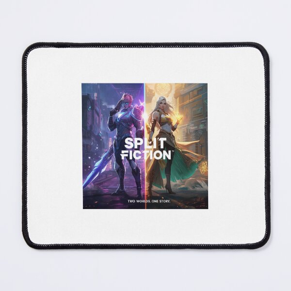 Item preview, Split Fiction – Sci-Fi vs Fantasy Two Worlds Gaming Art designed and sold by Graphic Therapist.