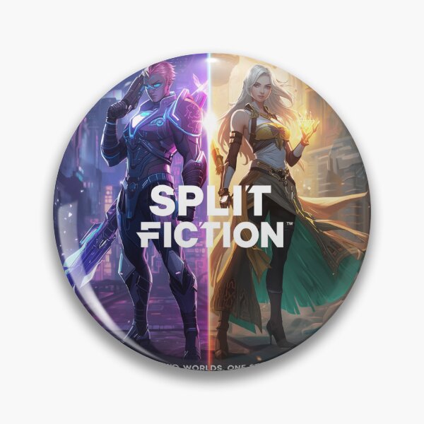 Item preview, Split Fiction – Sci-Fi vs Fantasy Two Worlds Gaming Art designed and sold by Graphic Therapist.