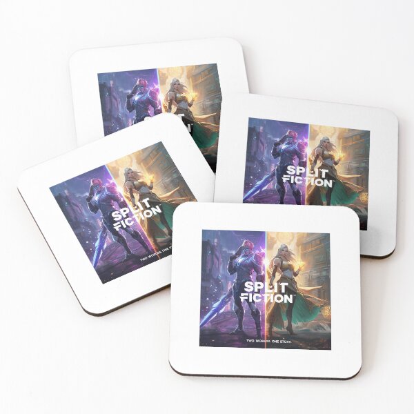 Item preview, Split Fiction – Sci-Fi vs Fantasy Two Worlds Gaming Art designed and sold by Graphic Therapist.