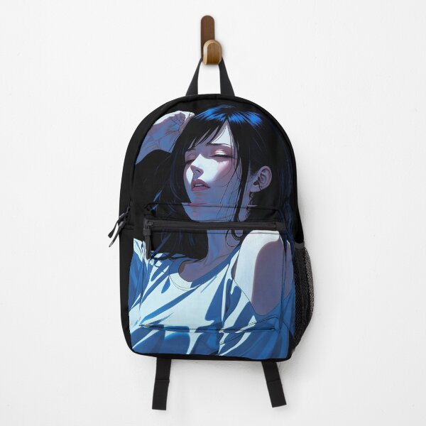Item preview, Midnight Melancholy - Dramatic Blue Anime Girl Portrait designed and sold by Karma Arts.