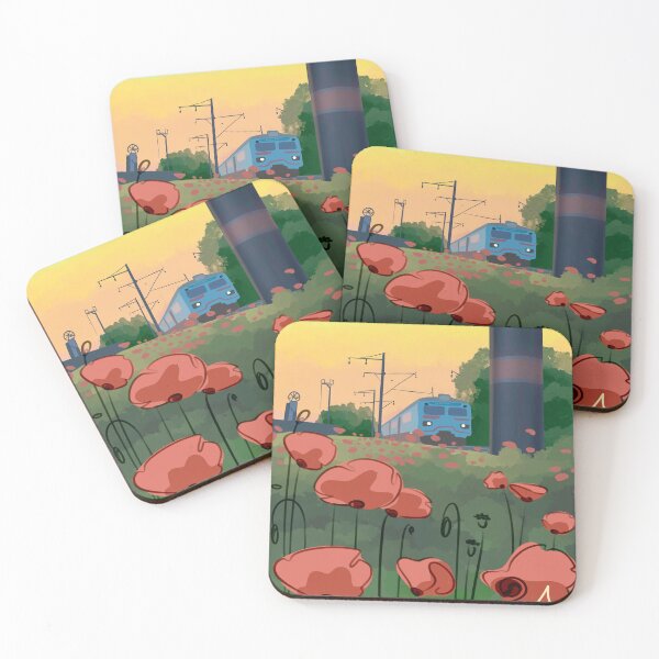Item preview, Poppies and Passing Train designed and sold by Isilver-me.