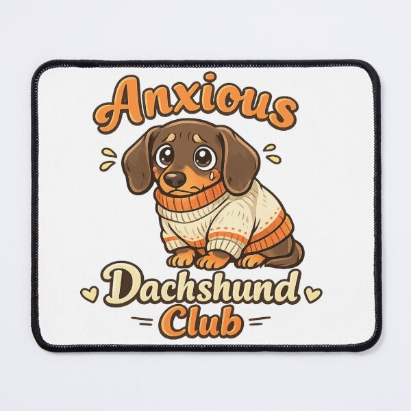 Item preview, Anxious Dachshund Club – Cute Cozy Dachshund Illustration designed and sold by craftedd.