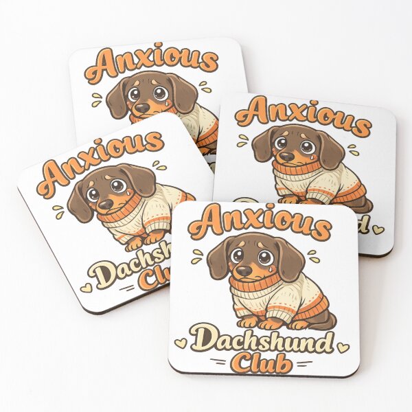 Item preview, Anxious Dachshund Club – Cute Cozy Dachshund Illustration designed and sold by craftedd.