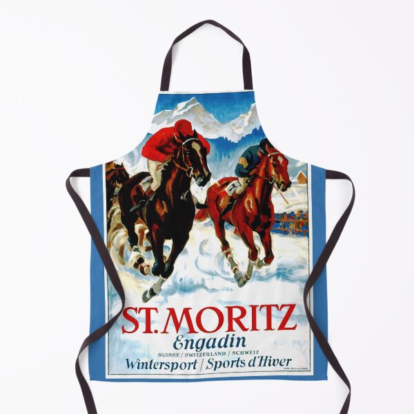 Item preview, Vintage Winter Sports Poster | Horse Racing on Snow | Engadin Travel Art Print | Vibrant & Dynamic Retro Decor designed and sold by artofuniverse.