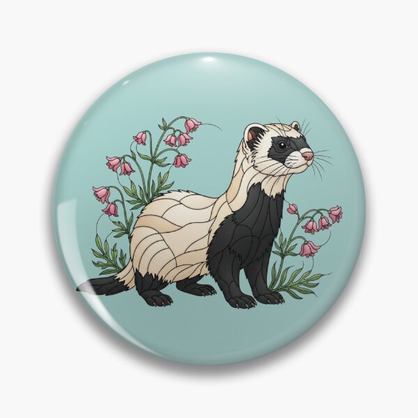 Item preview, Prairie Black-Footed Ferret and Pink Wildflowers designed and sold by BirdsnStuff.