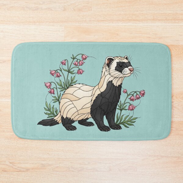 Item preview, Prairie Black-Footed Ferret and Pink Wildflowers designed and sold by BirdsnStuff.