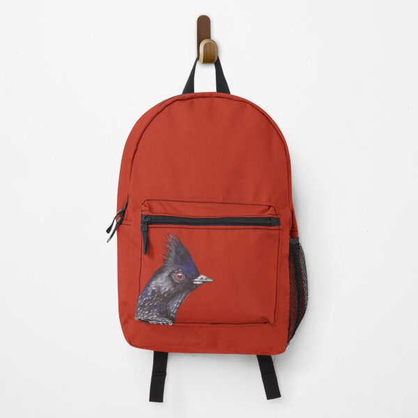 Item preview, Phainopepla, Dark Elegance on a Red Background with Subtle Reflections designed and sold by art-elodie-g.