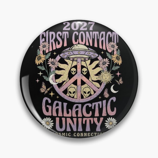 Item preview, 2027 First Contact Galactic Unity Retro Hippie Peace Sign designed and sold by zzz888.