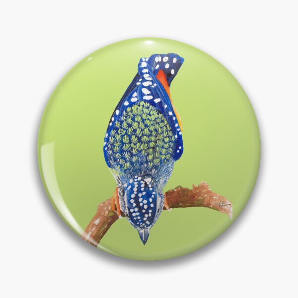 Item preview, Spotted Pardalote, Delicate and Vibrant Patterns on a Lime Green Background designed and sold by art-elodie-g.