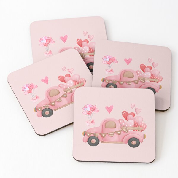 Item preview, Valentine’s Day Pink Truck with Hearts – Cute Love Illustration designed and sold by Linda Roisum.