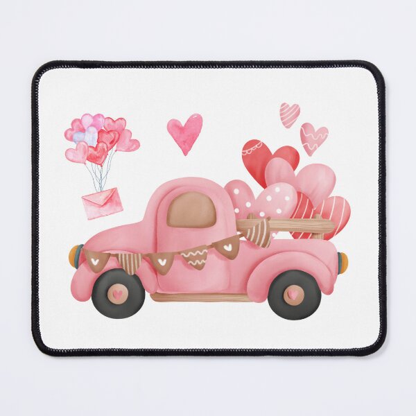 Item preview, Valentine’s Day Pink Truck with Hearts – Cute Love Illustration designed and sold by Linda Roisum.