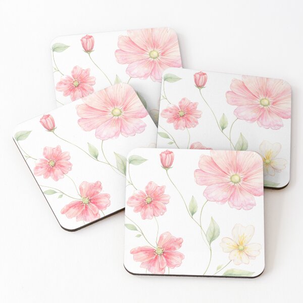 Item preview, Blush Pink watercolor Floral design - Soft aesthetic designed and sold by kawaiiBloom.