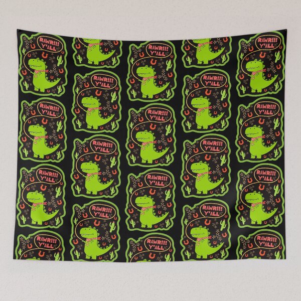 Item preview, Cowboy Dinosaur Rawr Cute Kawaii Godzilla designed and sold by Renata Illustrata.