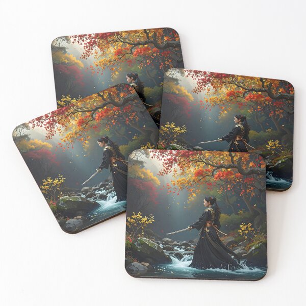 Item preview, "The Warrior of Autumn Shadows" designed and sold by Schoenenwald — Art Japonais, Zen & Nature.