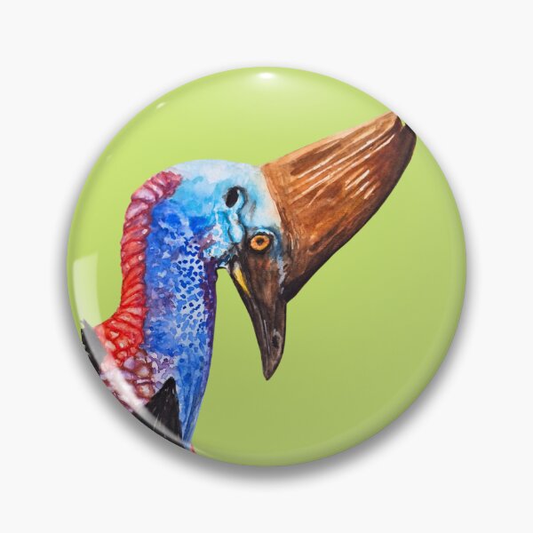 Item preview, Cassowary, Primal Force in Vibrant Colors on a Green Background designed and sold by art-elodie-g.