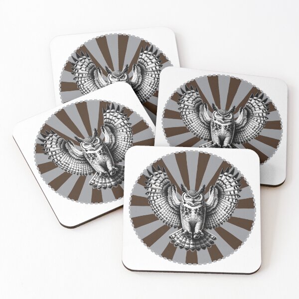 Item preview, Midnight Mechanic – Owl in Flight Nature Mandala designed and sold by Analog Aura .
