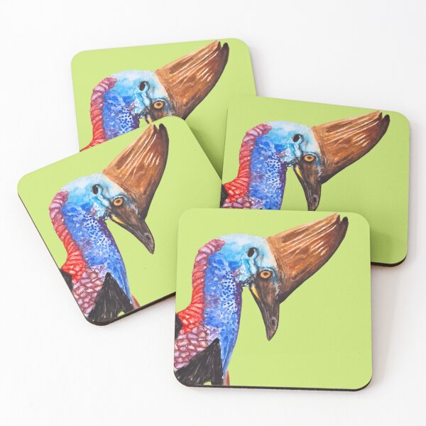 Item preview, Cassowary, Primal Force in Vibrant Colors on a Green Background designed and sold by art-elodie-g.