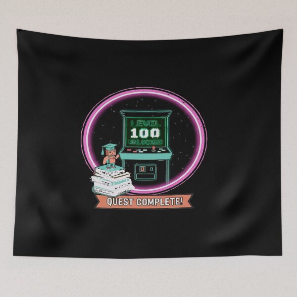 Item preview, level 100 days funny colourful tschool art typography vector art designed and sold by  Mudikeys.