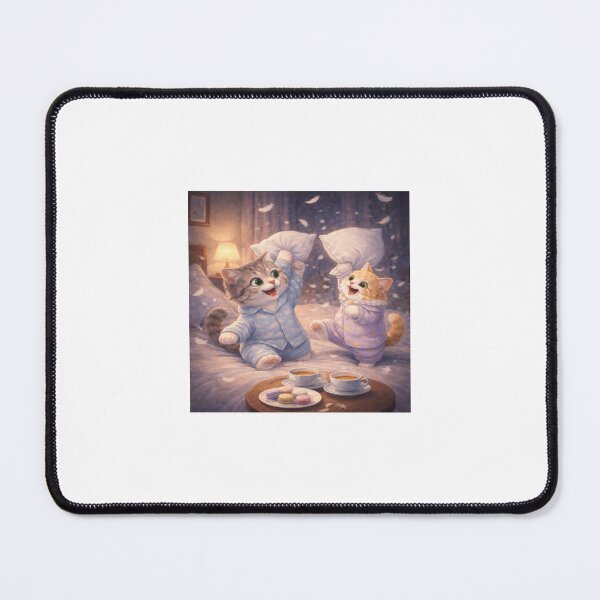 Item preview, Curious Cat Meets a Tiny Friend – Whimsical Cat Illustration designed and sold by LovelyCatGalaxy.