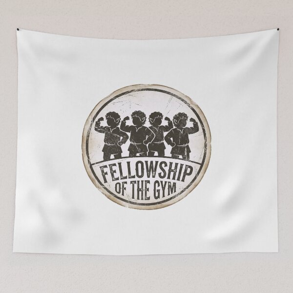 Item preview, Fellowship Of The Gym Funny Fantasy Workout Parody designed and sold by Fenay Designs.