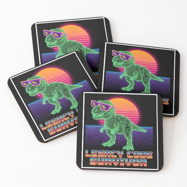Item preview, Legacy Code Survivor Retro Synthwave T-Rex Design designed and sold by ReadOnlyFridays.